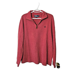 Vintage Polo Ralph Lauren Mens Pullover 1/4 Zip Sweater Size L 100% Cotton
